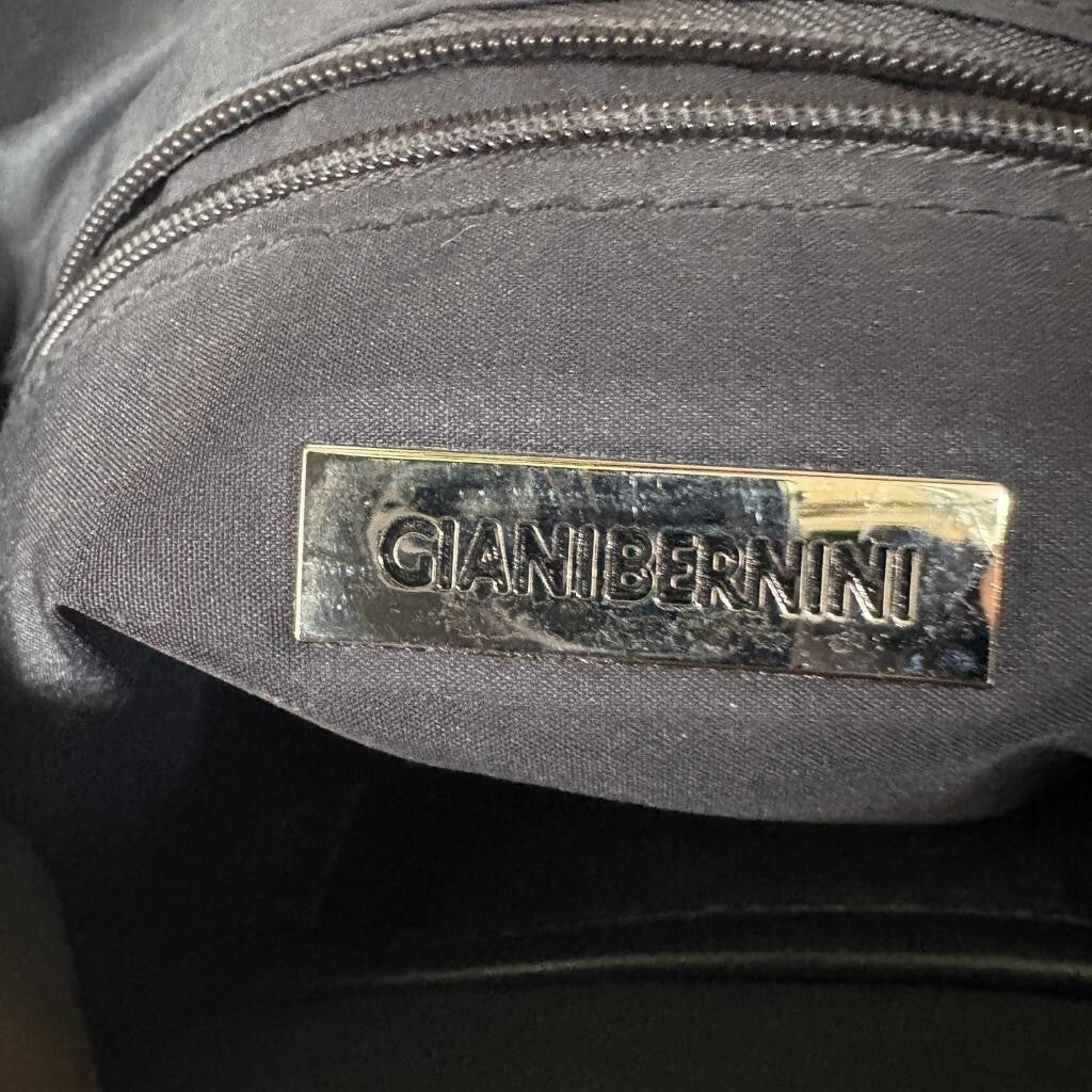 Giani Bernini Black Leather Crossbody Bag Womens Medium Shoulder Purse
