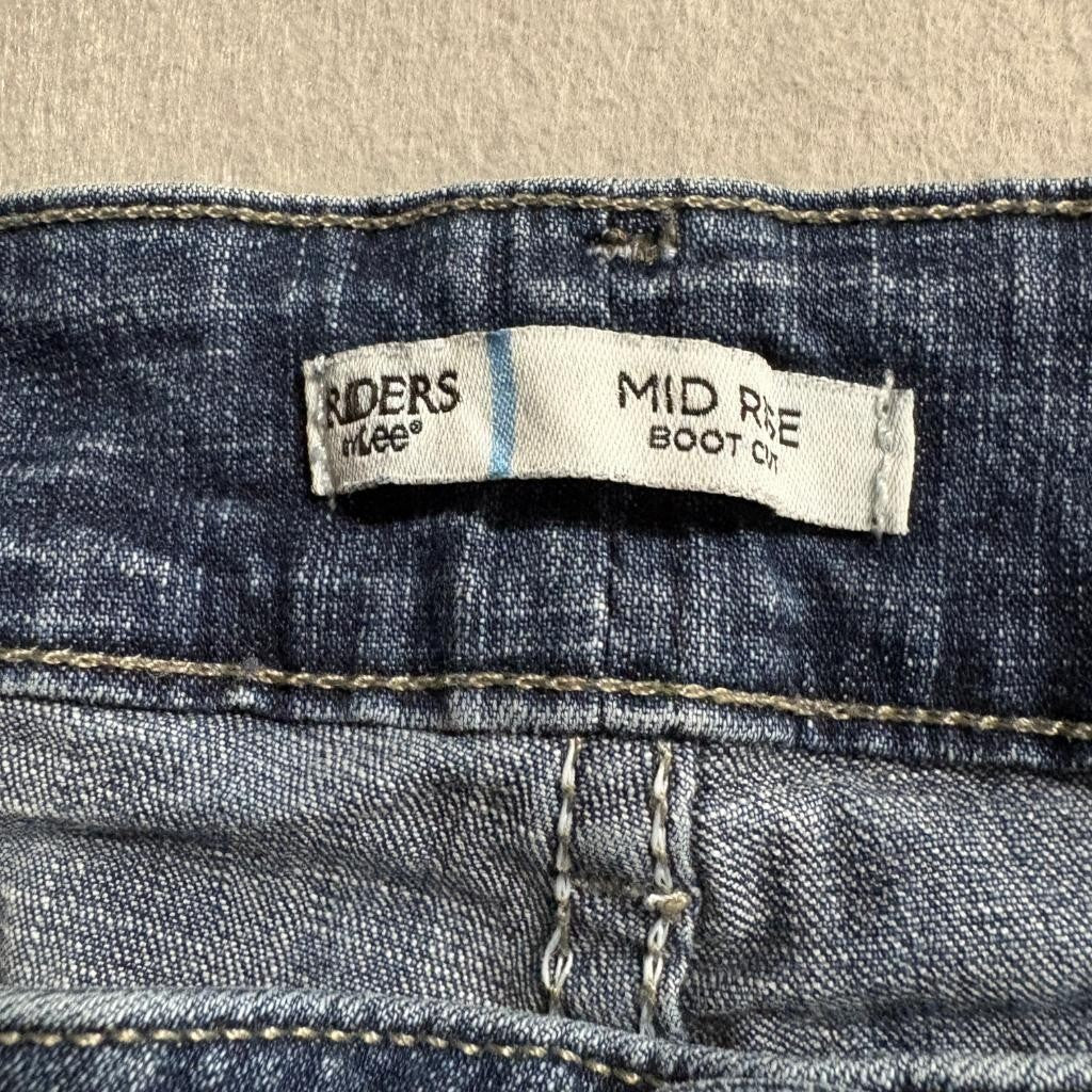 Riders by Lee Mid Rise Bootcut Jeans Womens 16M Blue Denim Stretch