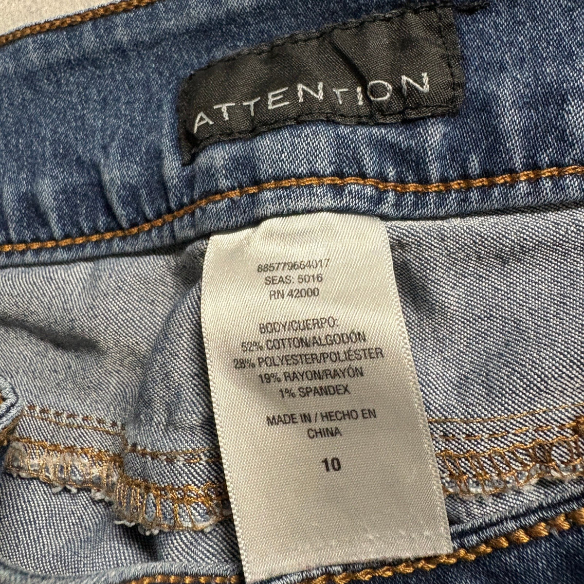 ATTENTION Womens Blue Medium Wash Bootcut Jeans Size 10 Flap Back Pockets