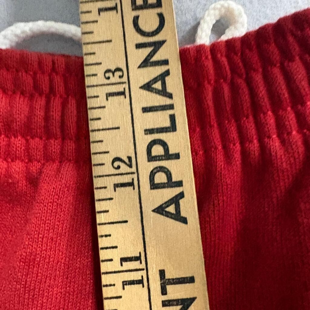 Vintage JE Morgan Sweat Shorts Mens Large Red Fleece Drawstring Made in USA