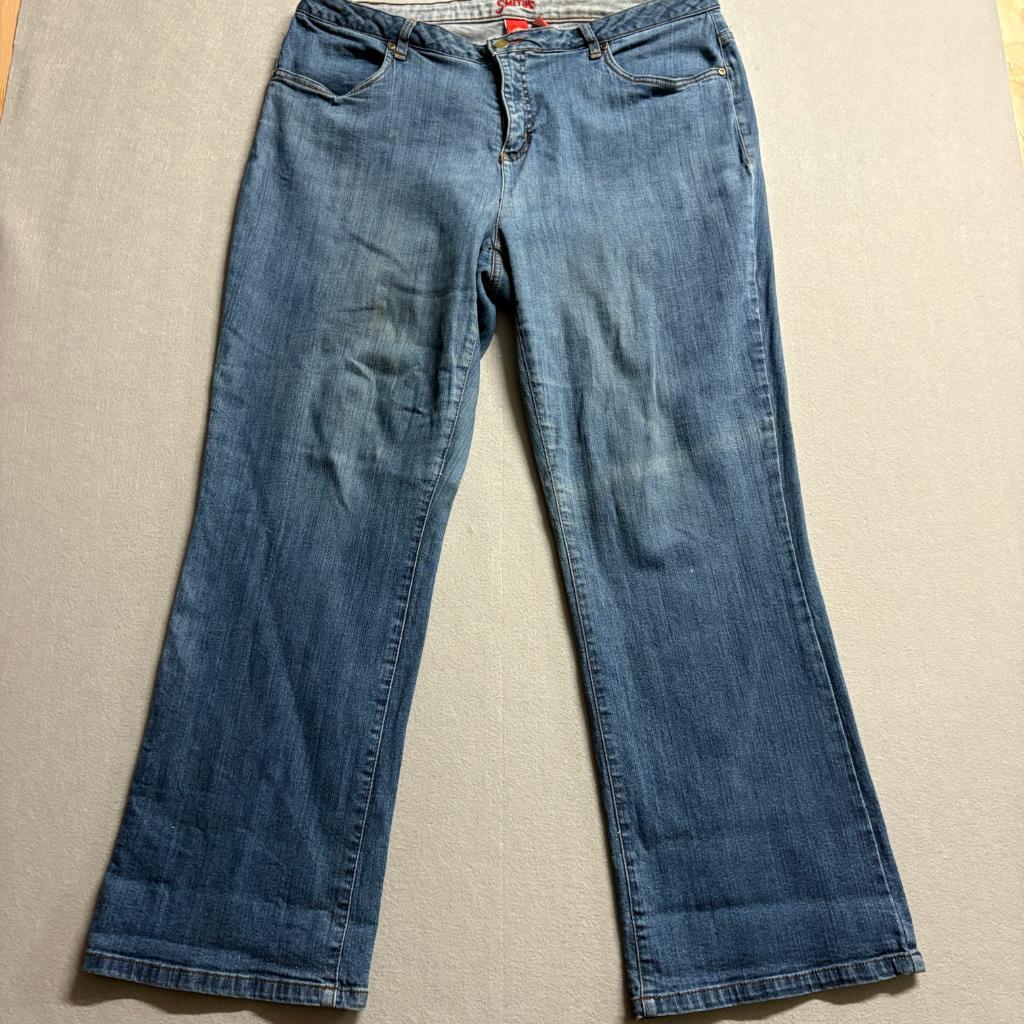 Smith's Workwear Dungarees Stretch Bootcut Jeans Womens 18W Blue Denim