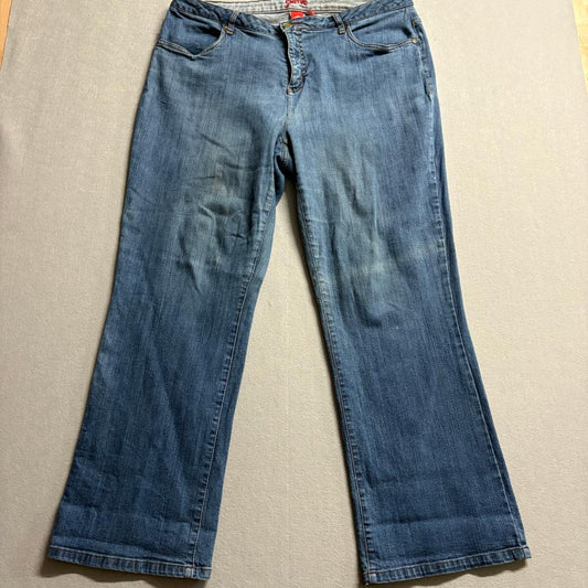 Smith's Workwear Dungarees Stretch Bootcut Jeans Womens 18W Blue Denim