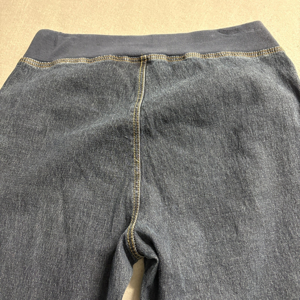 DG2 Diane Gilman Sailor Jeans Womens Large Blue Denim Stretch Pull On Wide Leg