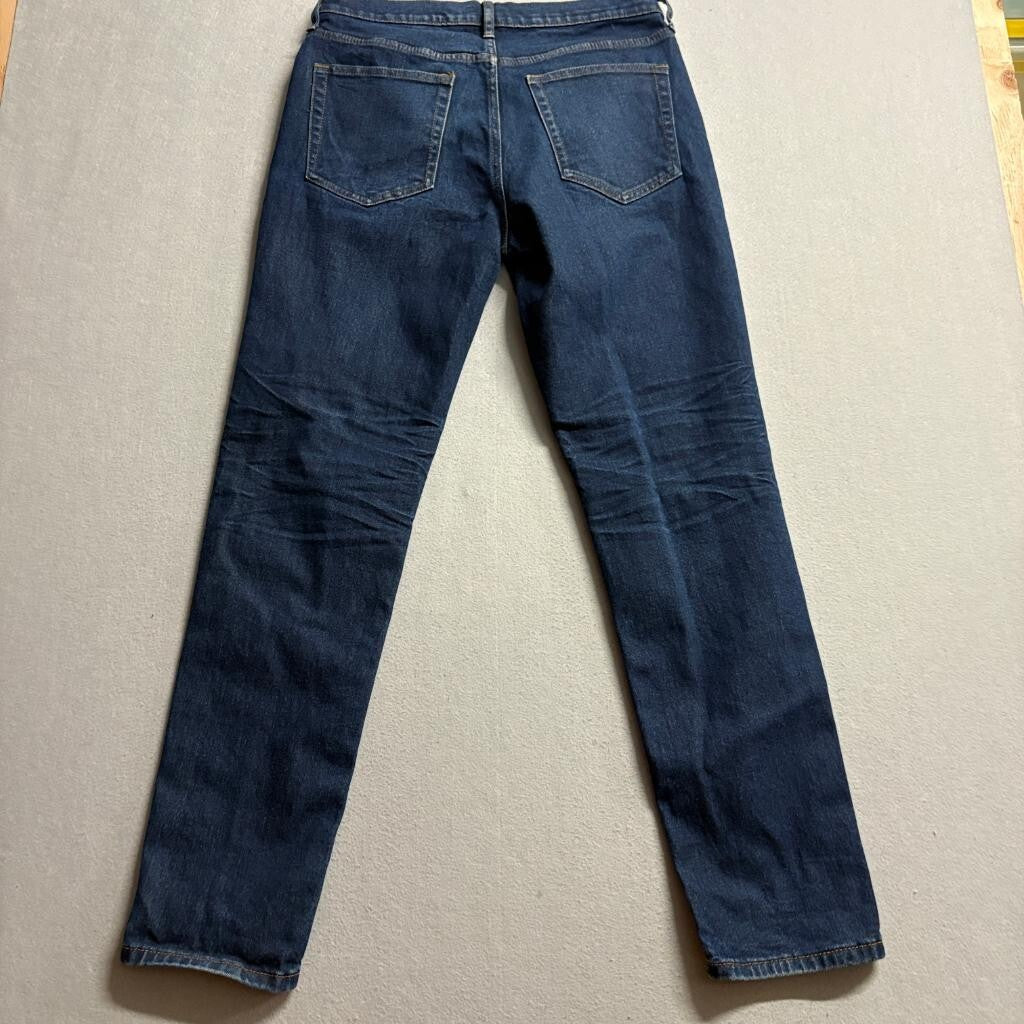 Fashion Nova Men Koi Fish Embroidered Jeans Size 32 Dark Wash Japanese Wave