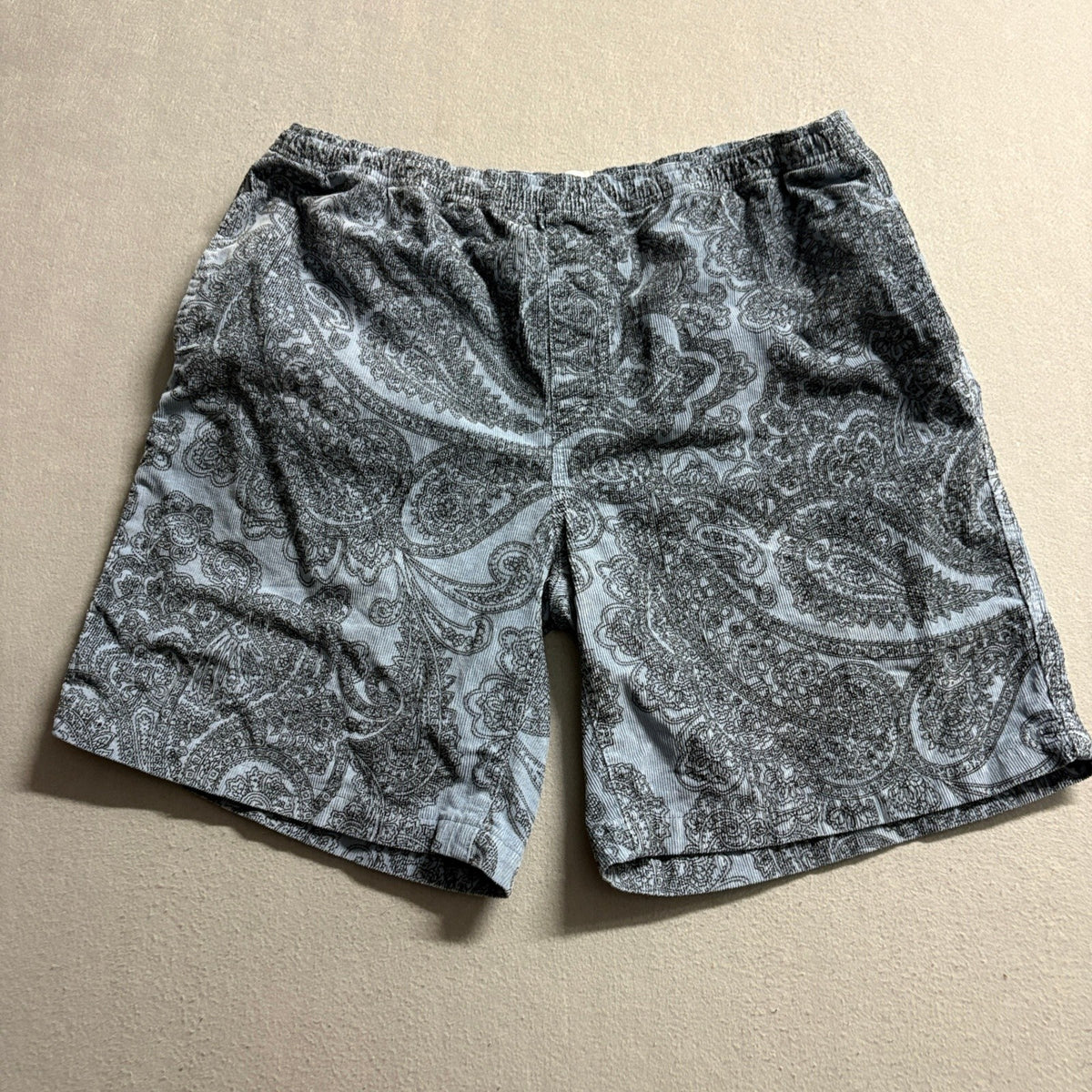 BDG Urban Outfitters Paisley Corduroy Drawstring Shorts Mens XL Blue Casual