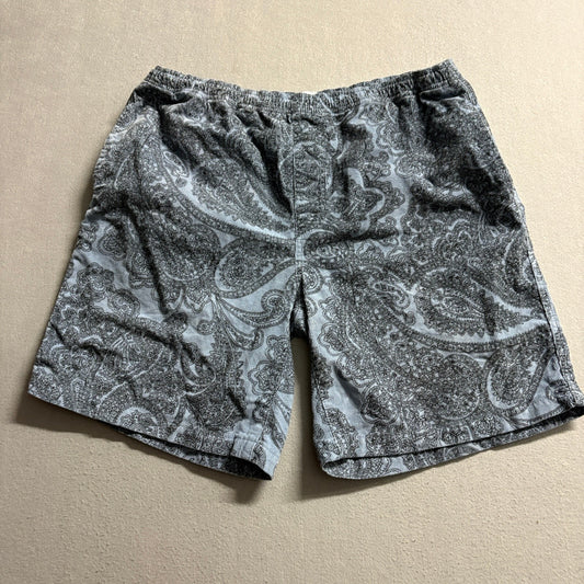 BDG Urban Outfitters Paisley Corduroy Drawstring Shorts Mens XL Blue Casual