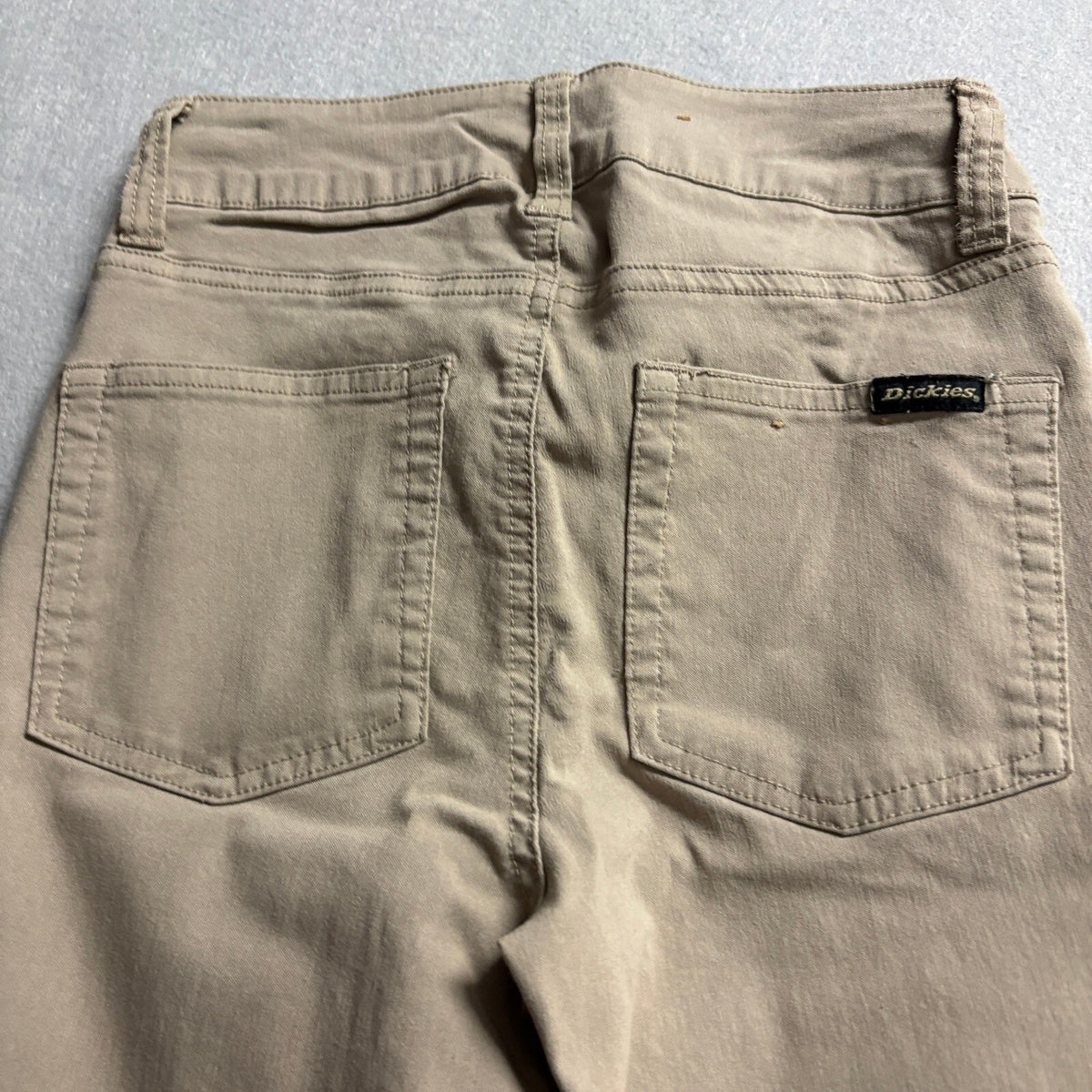 Dickies Skinny Pants Womens 0/24 Khaki Tan Stretch Rayon Blend Work Casual