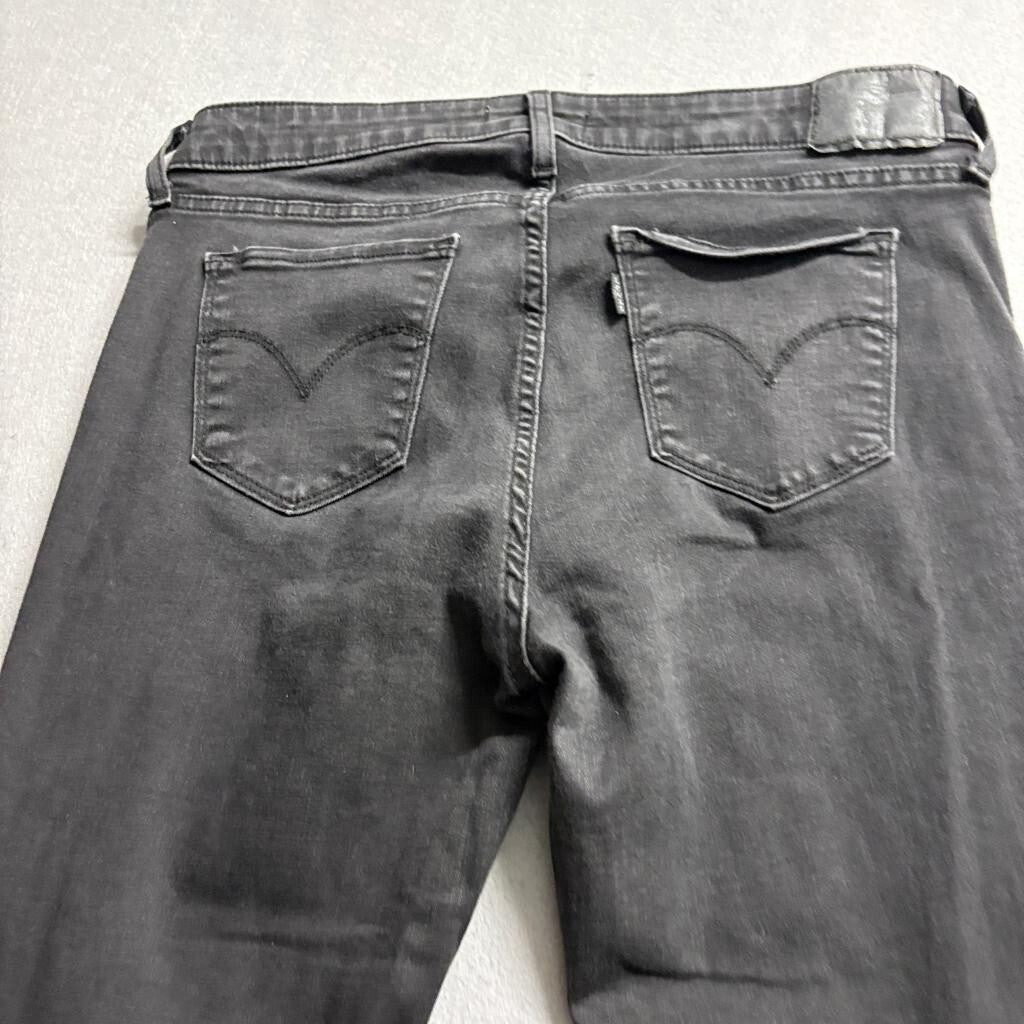 Levis 711 Skinny Jeans Womens W31 L30 Black Denim Stretch Pants