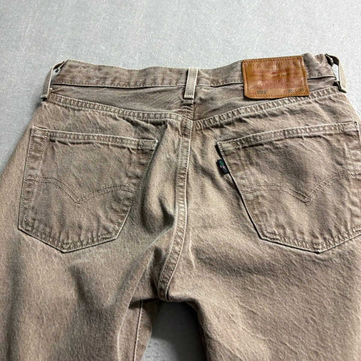 Levi's Premium 501 Original Fit Jeans Mens W30 L30 Brown Beige Denim Button Fly