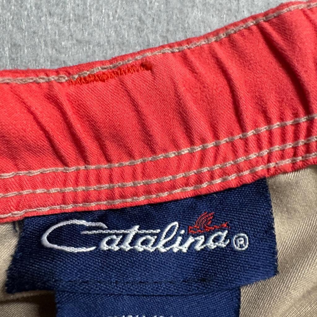 Catalina Mens Small Pueblo Khaki 3/4 Cargo Capri Board Shorts Drawstring
