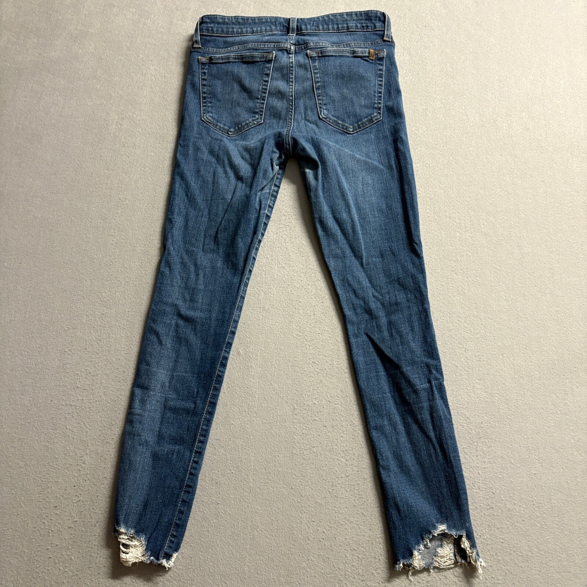 Joe's Jeans Skinny Ankle Womens Size 27 Distressed Raw Hem Blue Denim Stretch