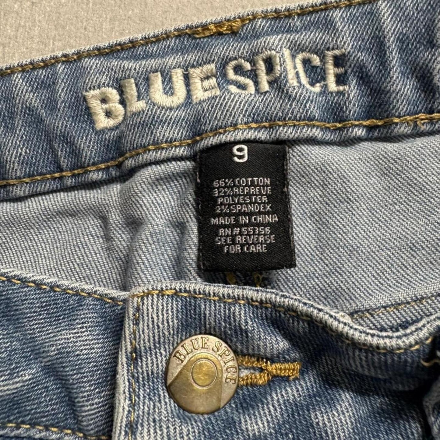 Blue Spice High Waist Ankle Jeans Womens Size 9 Distressed Ripped Blue Denim