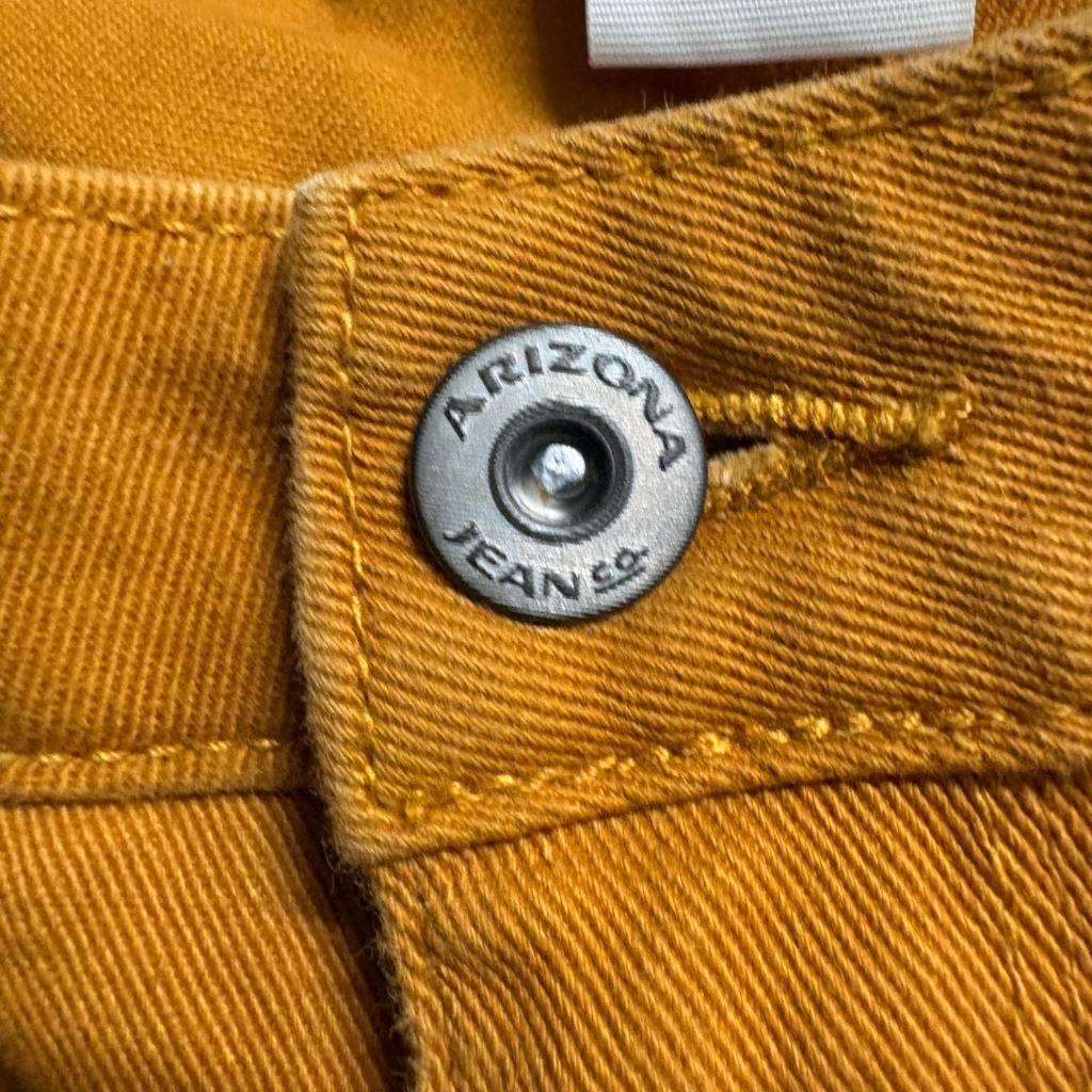 Arizona Jean Co Super Skinny Jeans Womens 13 Mustard Yellow Gold Stretch Denim