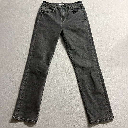 Frame Le High Straight Jeans Womens 26 Gray Denim High Rise Stretch Pants