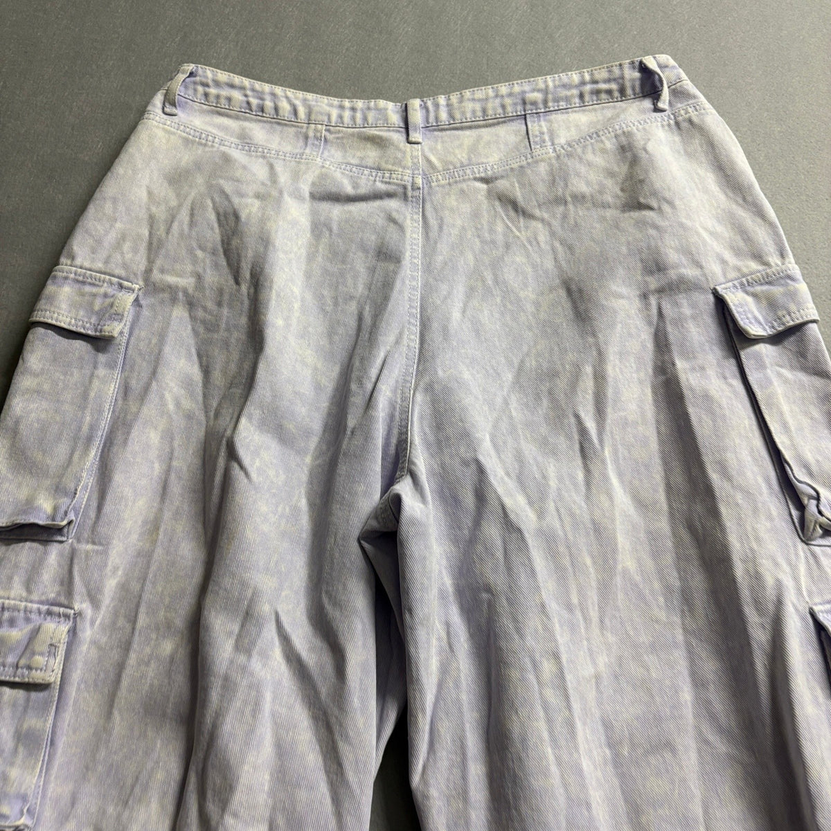 Fashion Nova Lily High Rise Cargo Jeans Womens Plus Size 18 Lavender Denim Pants