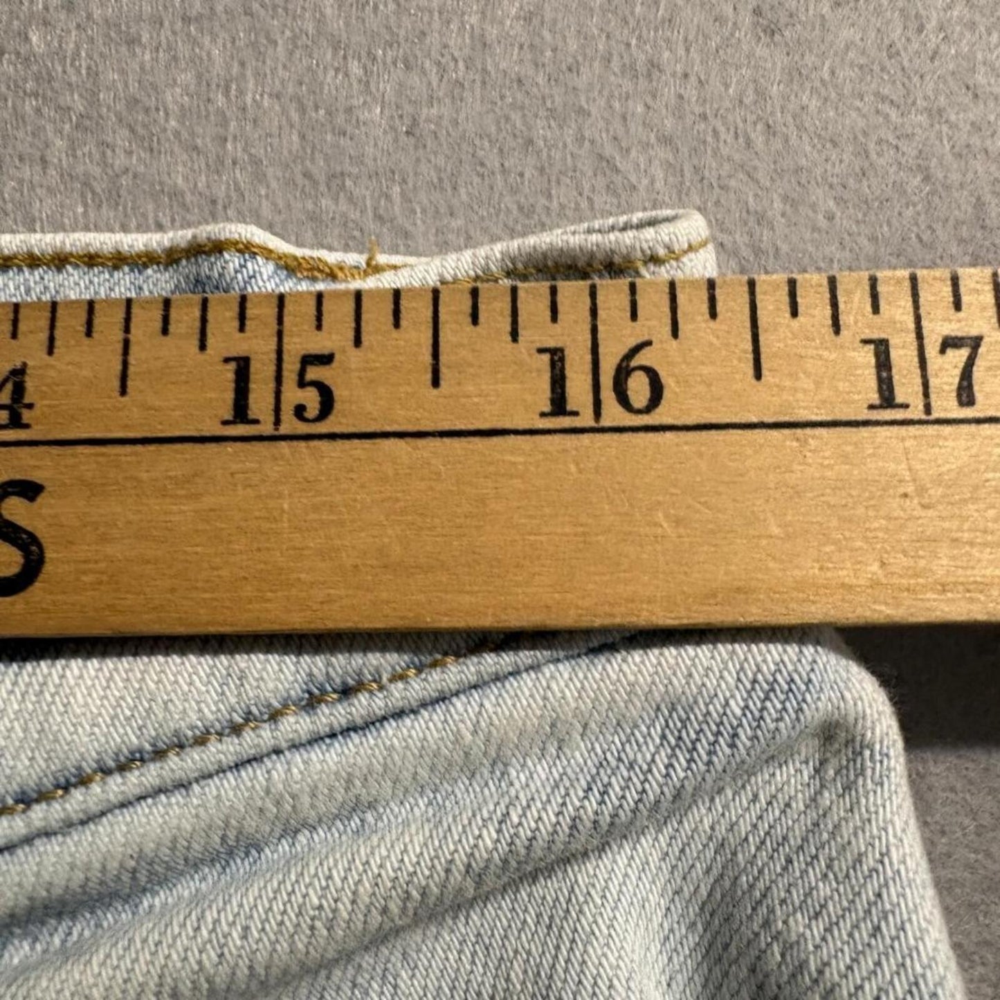 RE/DONE High Rise Crop Jeans Womens 31 Calm Waters Light Wash Raw Hem Stretch