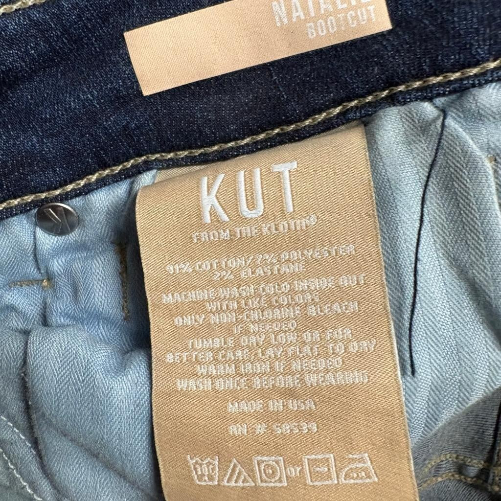 Kut from the Kloth Natalie Bootcut Jeans Womens Size 4 Blue Denim Stretch