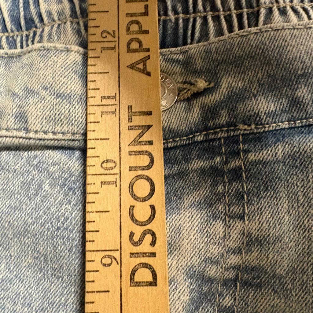 Madden NYC Cargo Jeans Womens XXL 20 Blue Light Wash Rhinestone Wide Leg New