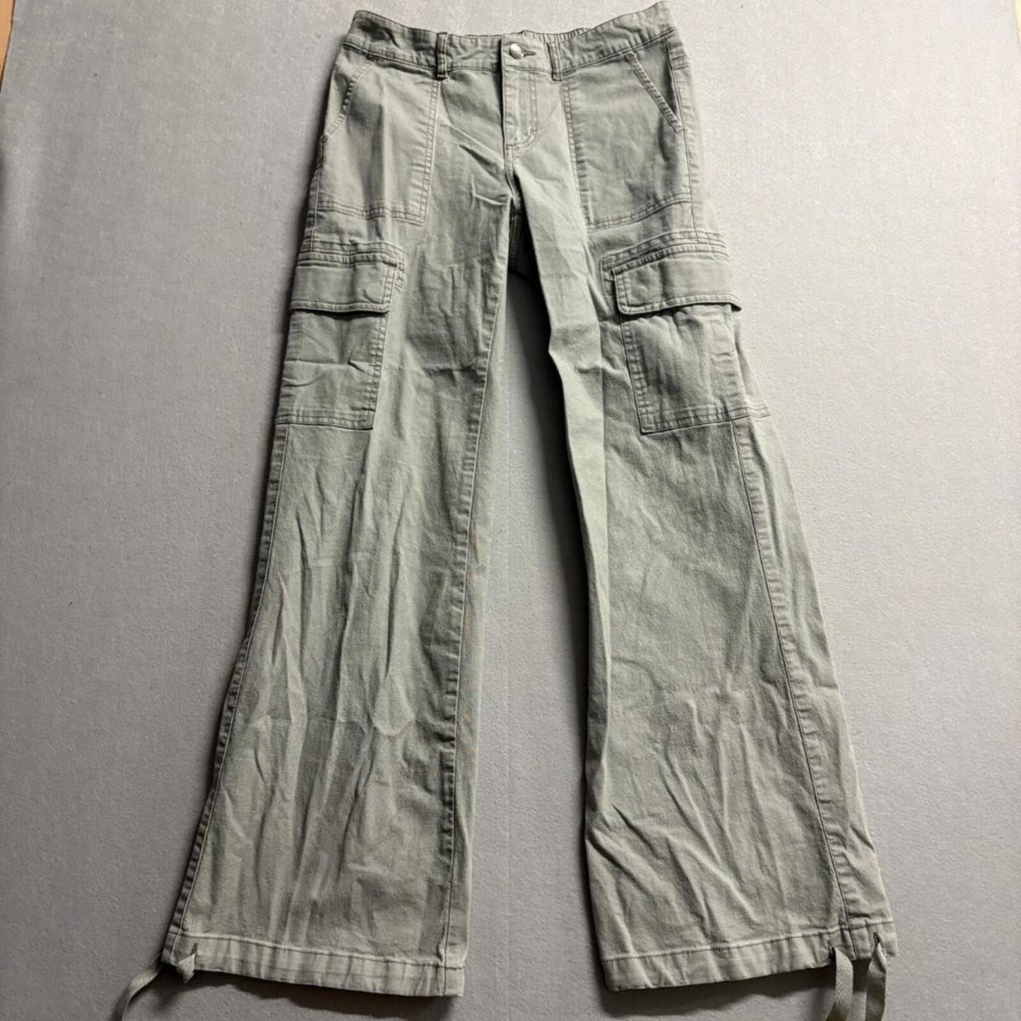 Wild Fable Womens Cargo Pants Size S Green Wide Leg Utility Drawstring Hem