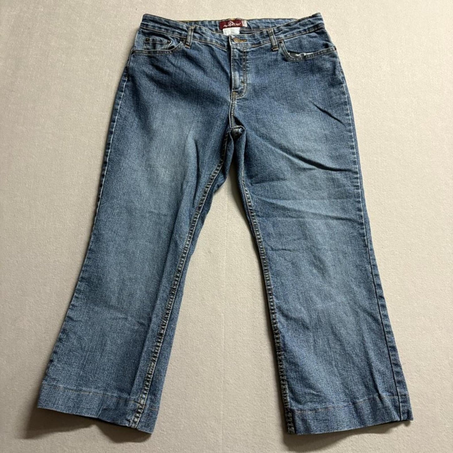 Jordache Lo-Rise Stretch Jeans Womens 15/16 Petite Blue Denim Crop Flare 5807