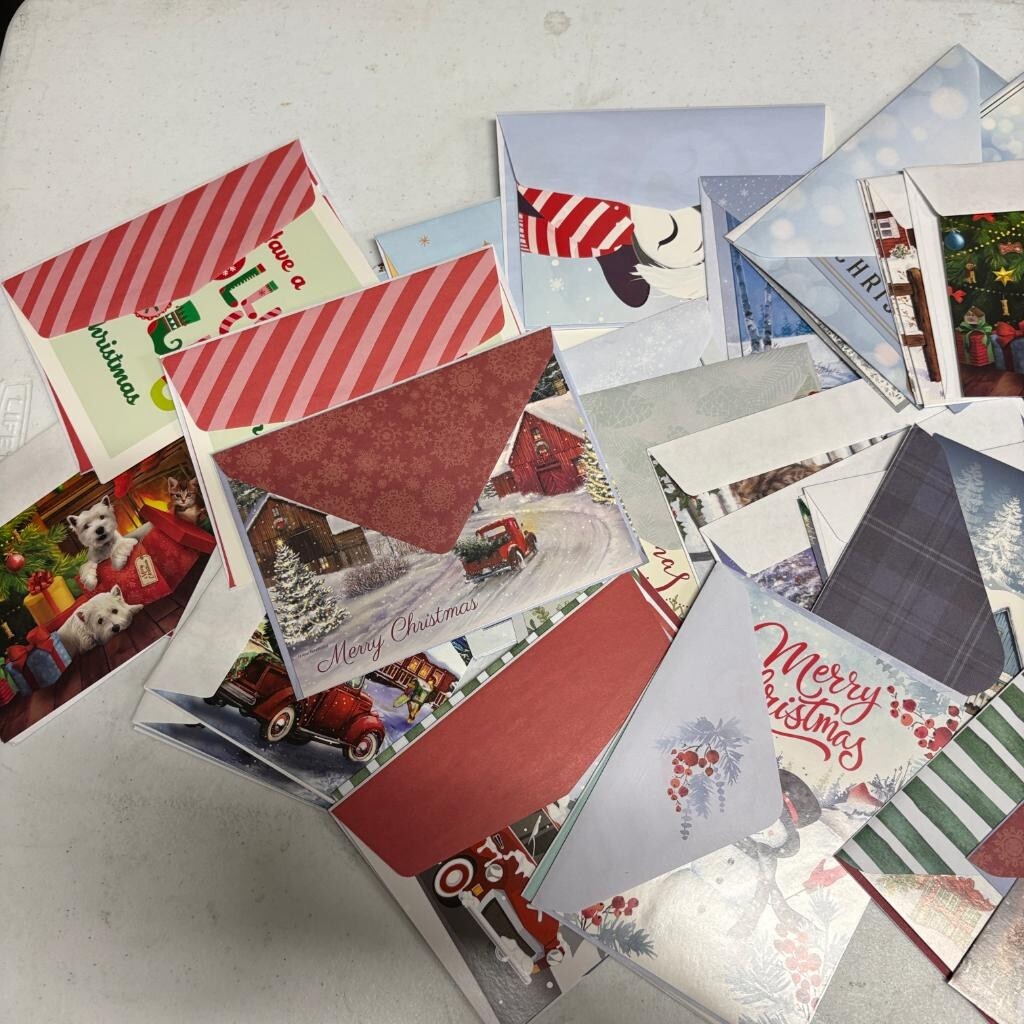 Huge Lot of Assorted Greeting Cards Christmas Birthday Holiday with Envelopes