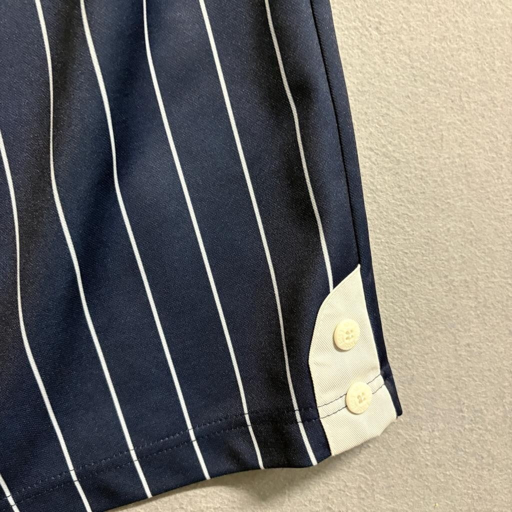 Vintage Boss by IG Design Polo Shirt Mens XL Navy Blue Pinstripe Baseball 1989