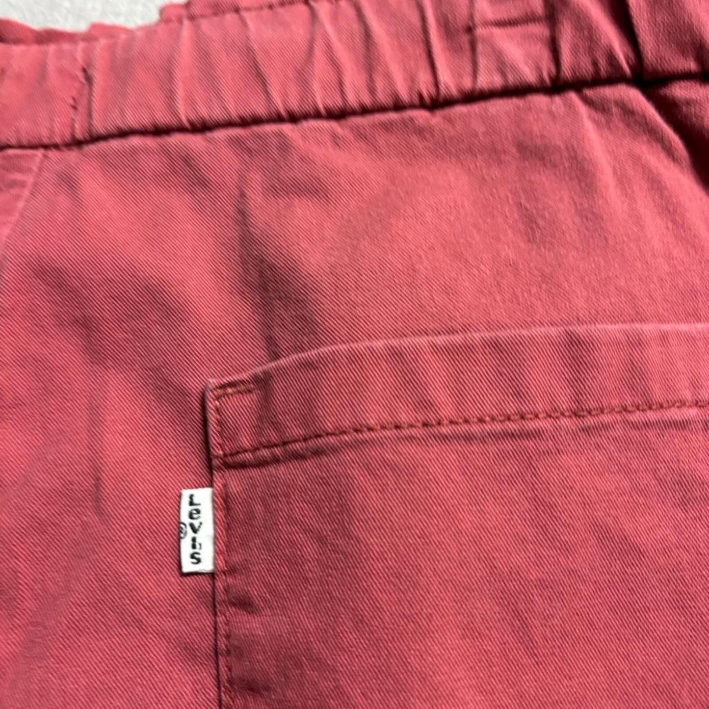 Levis Jogger Pants Womens Large Red Drawstring Elastic Waist Cotton Twill