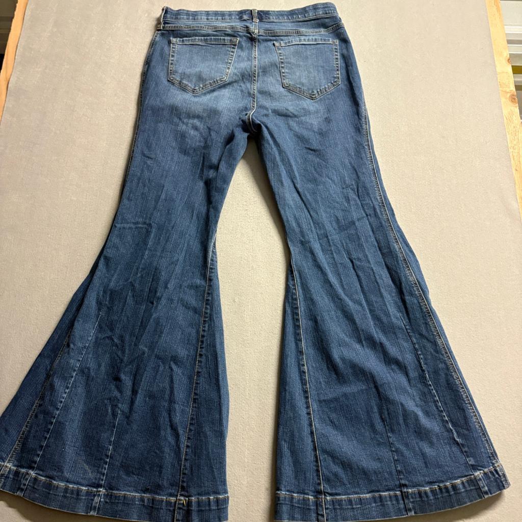 Festive Women's High Rise Extreme Flare Bell Bottom Jeans Blue Size 12T Tall