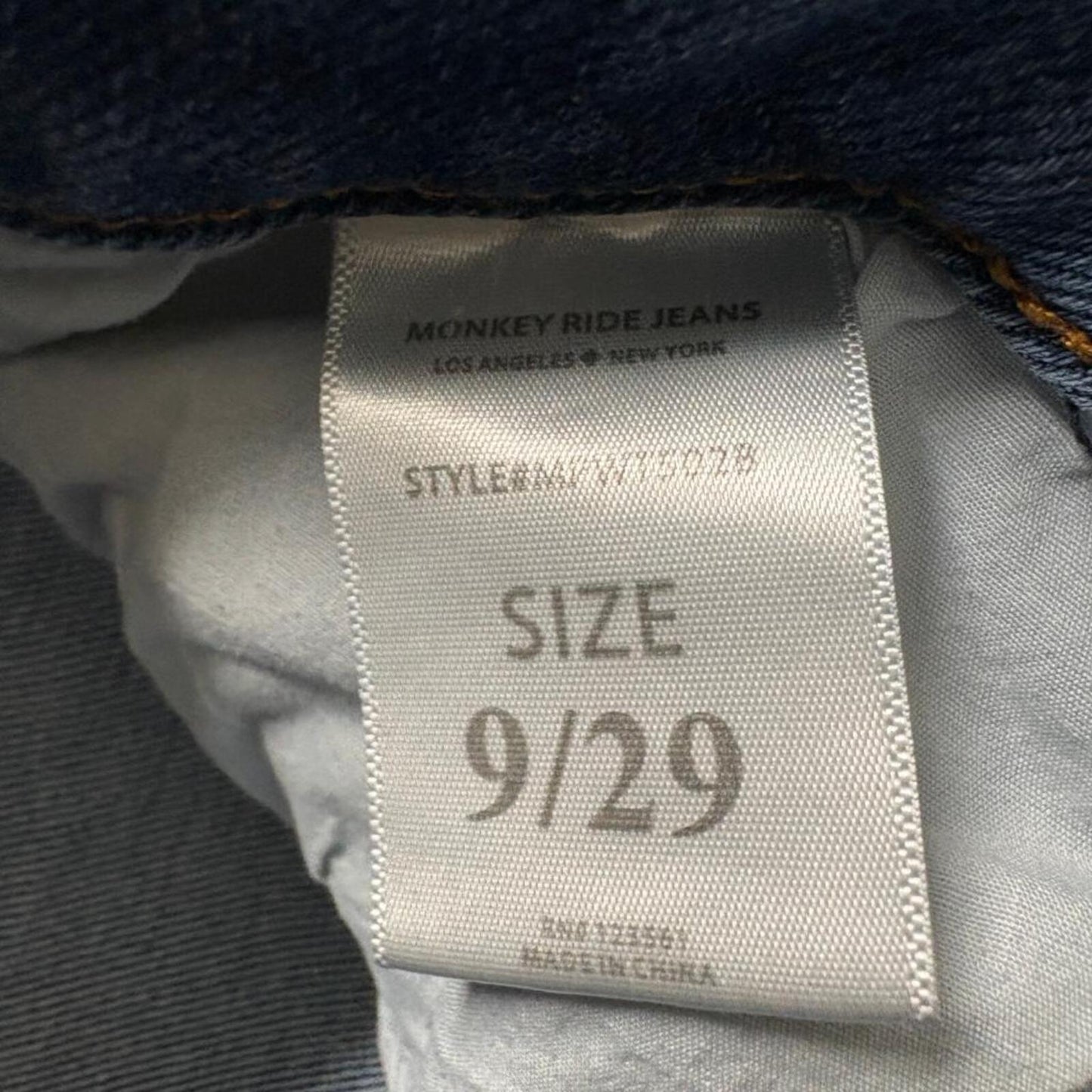 Monkey Ride Jeans Womens 9/29 Blue Distressed Skinny High Rise Denim