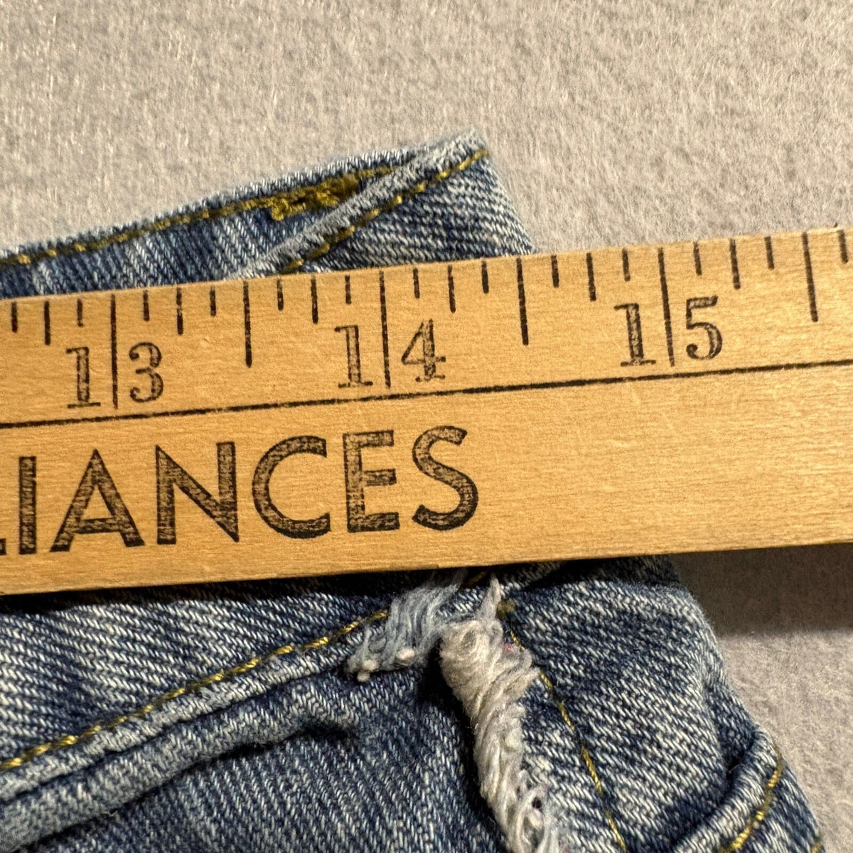 Womens High Rise Wide Leg Fray Side Seam Distressed Hem Blue Jeans Size