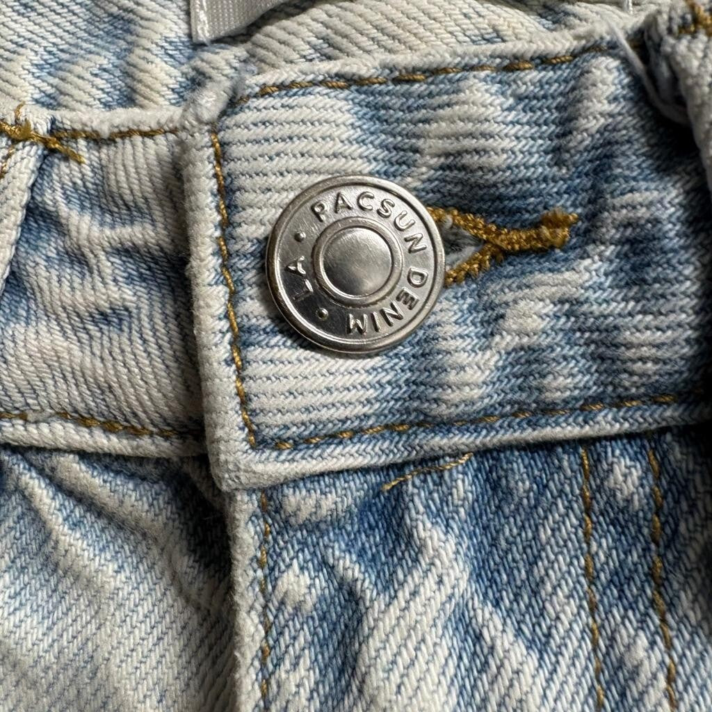 PacSun 90s Boyfriend Jeans Womens Size 22 Light Wash Raw Hem 100% Cotton
