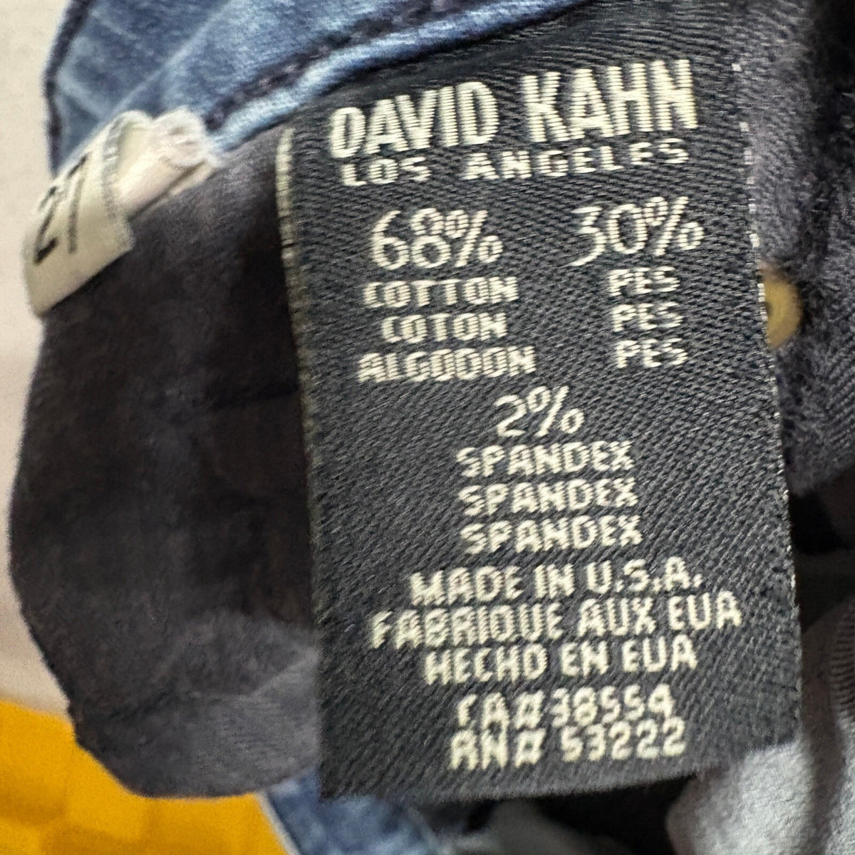 David Kahn Power Stretch Jeans Womens 27 Blue Denim Skinny Leg Made in USA