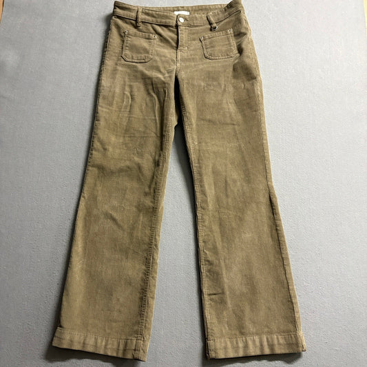 BDG Eliana Kick Flare Corduroy Pants Womens 8 Brown Cord High Rise Stretch