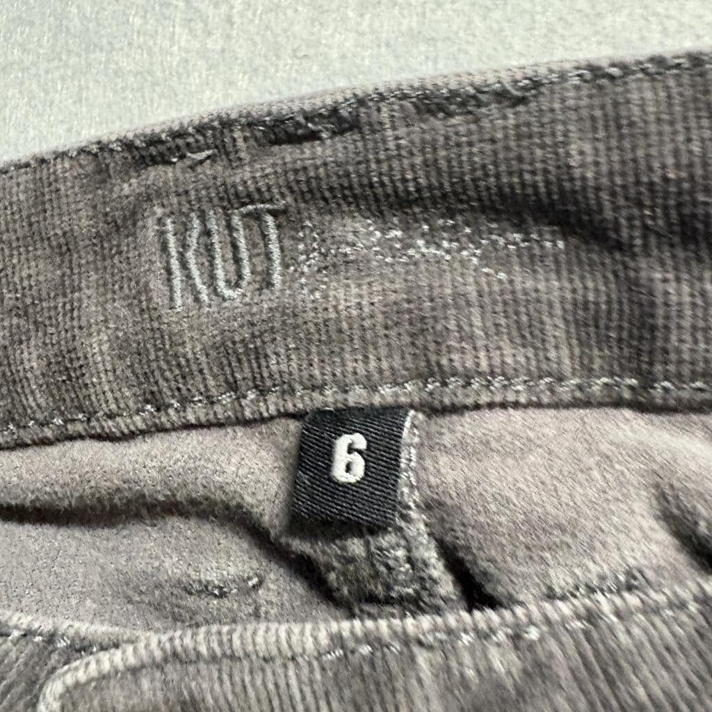 Kut from the Kloth Corduroy Pants Womens 6 Gray Stretch Bootcut Flared