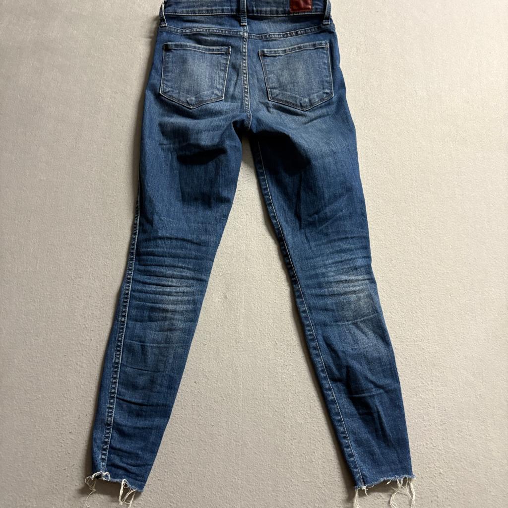 Whetherly Cooper High Rise Skinny Jeans Womens 24 Blue Denim Raw Hem Button Fly