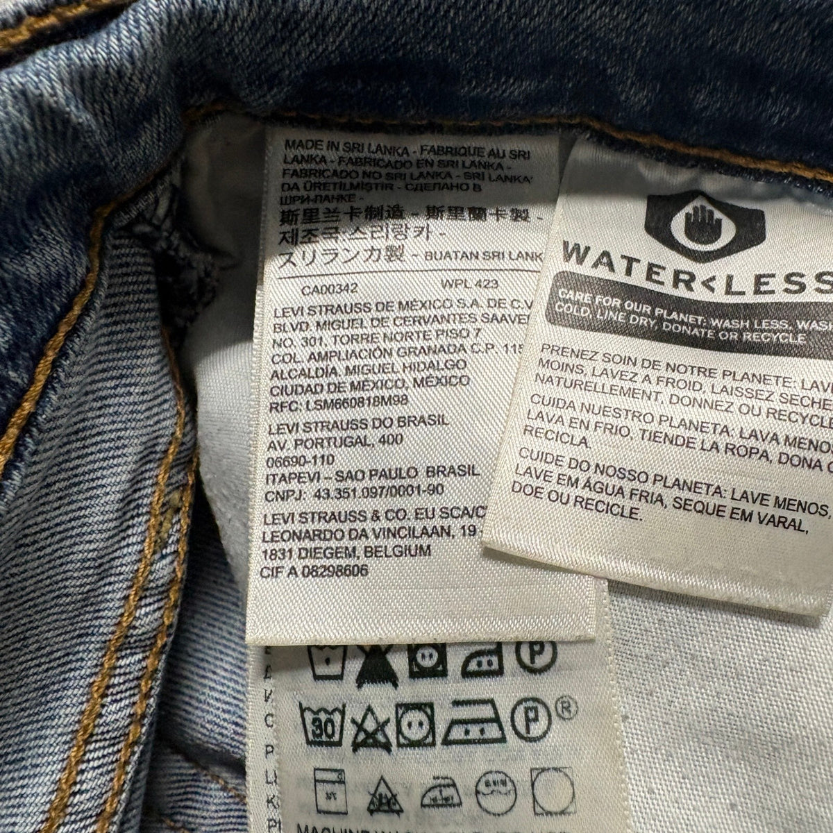 Levi's Ribcage Straight Jeans Womens 27 Blue High Rise Raw Hem Denim Crop