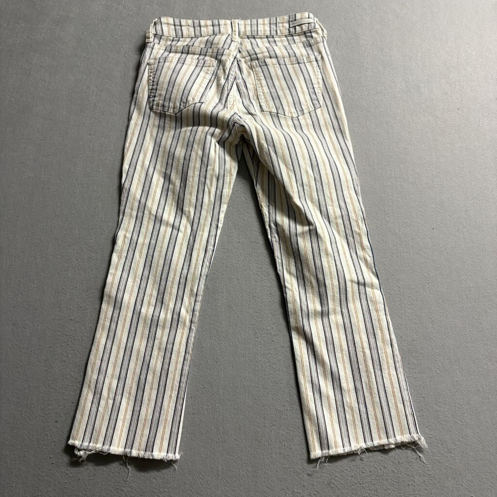 Pilcro and the Letterpress Anthropologie Striped High Rise Bootcut Jeans Size 27