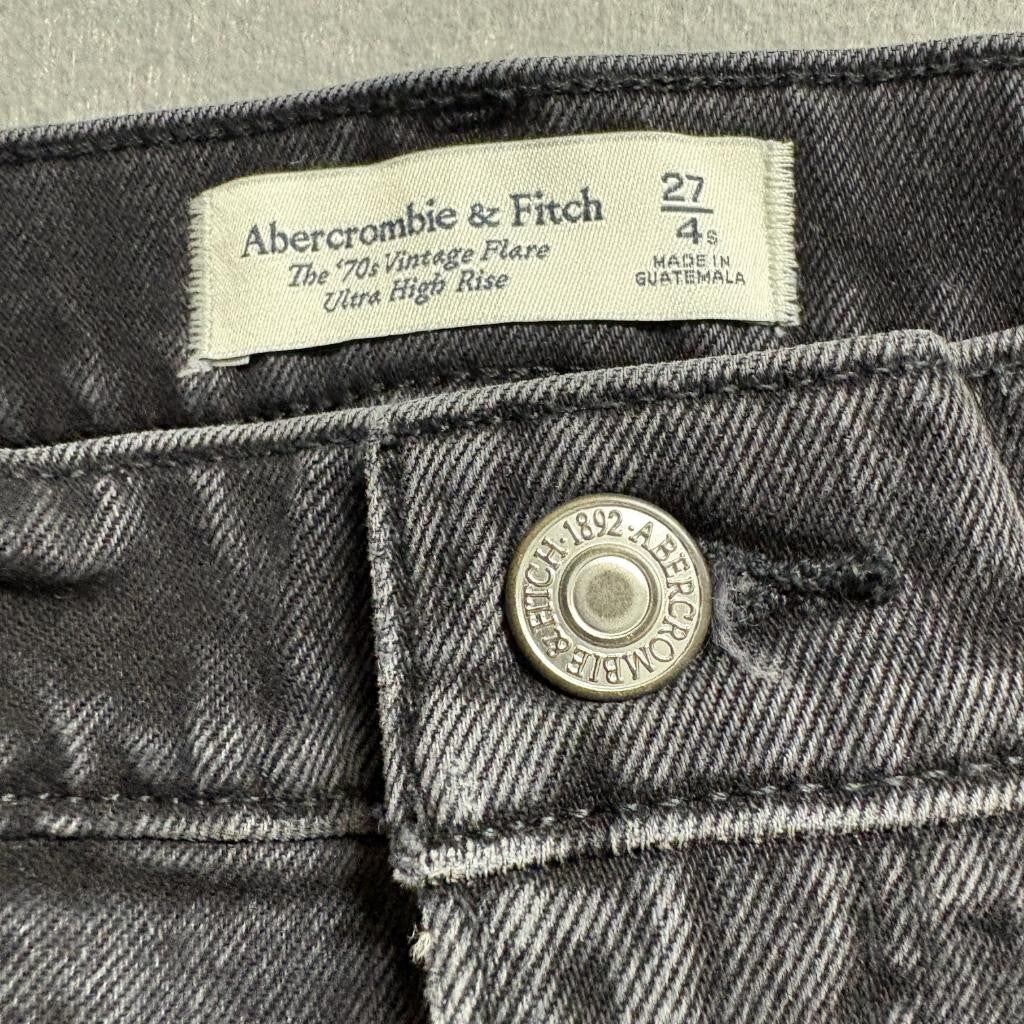 Abercrombie & Fitch 70s Vintage Flare Jeans Womens 27 4S Black Ultra High Rise