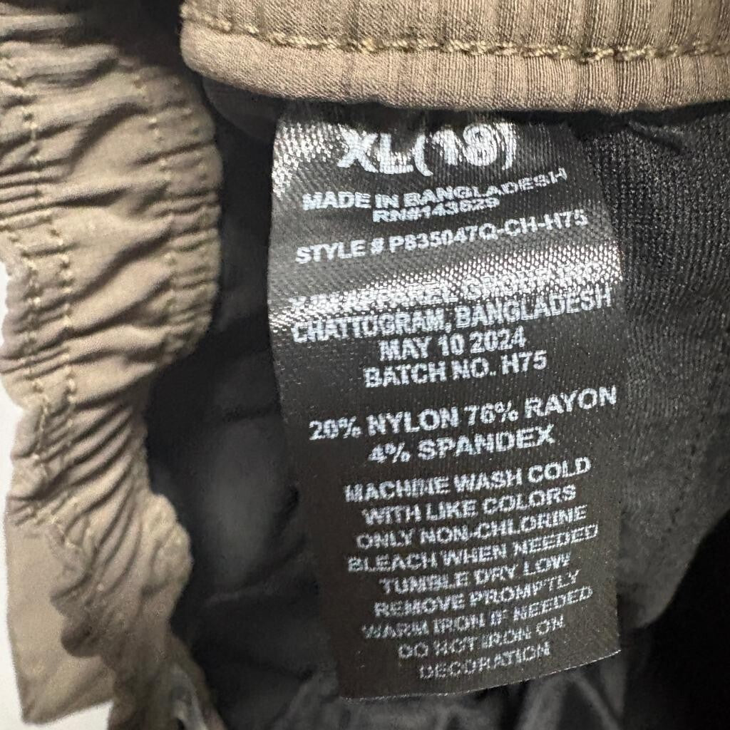 Public Supply NYC Cargo Jogger Pants Girls XL 18 Brown Stretch Utility Pockets