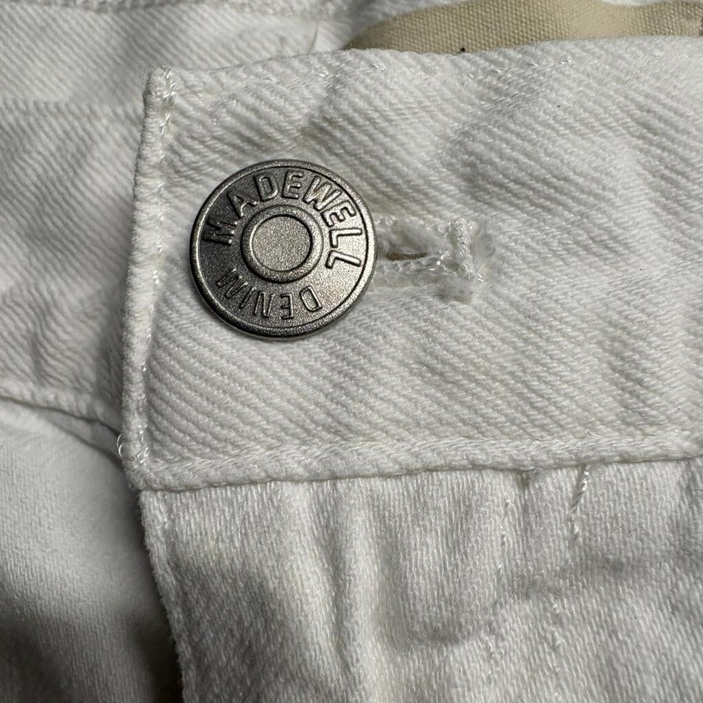 Madewell Baggy Straight Jeans Womens 29 White Cotton Denim Pleated Front Pants
