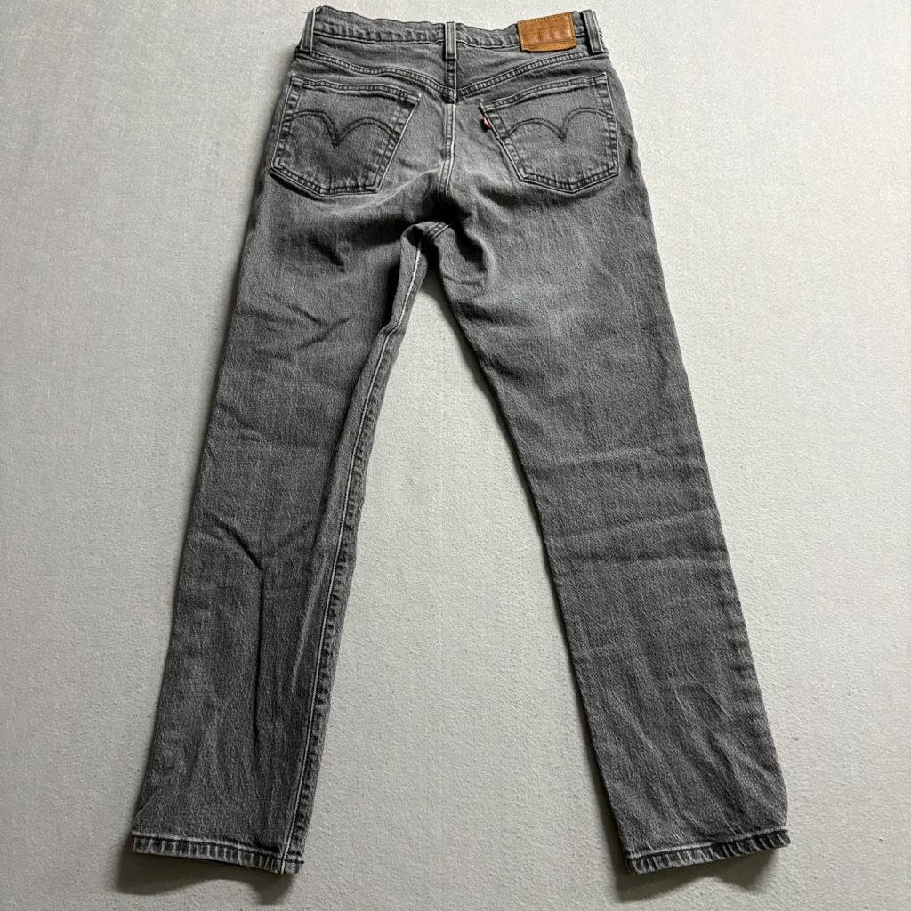 Levis Premium 501 Original Crop Jeans Womens 27x28 Gray Denim Button Fly Stretch