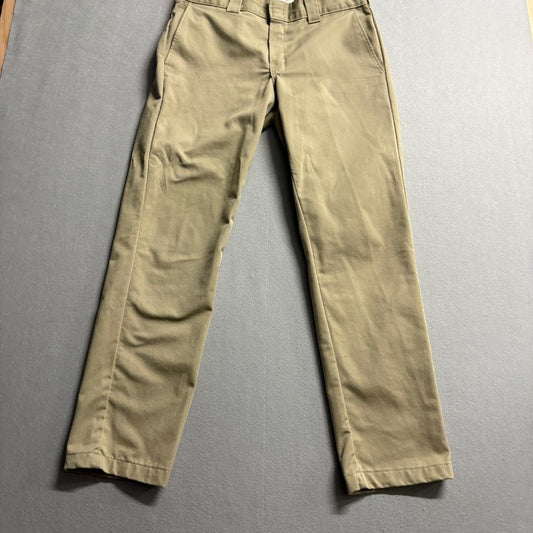 Dickies Slim Taper Chino Pants Mens 33x32 Khaki Beige Workwear WP830DS