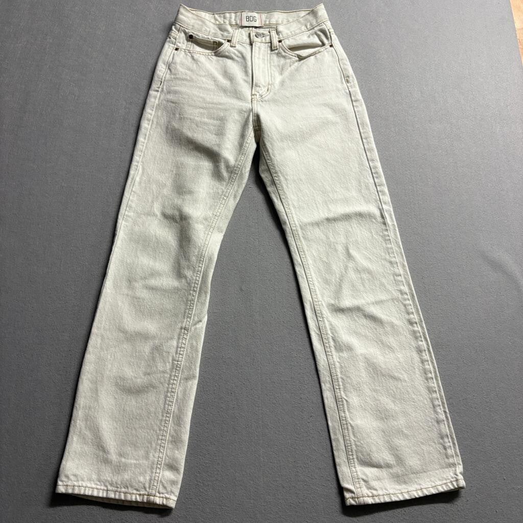BDG Cowboy Jean Womens 25 Off White Beige Denim High Rise Straight Leg Pants