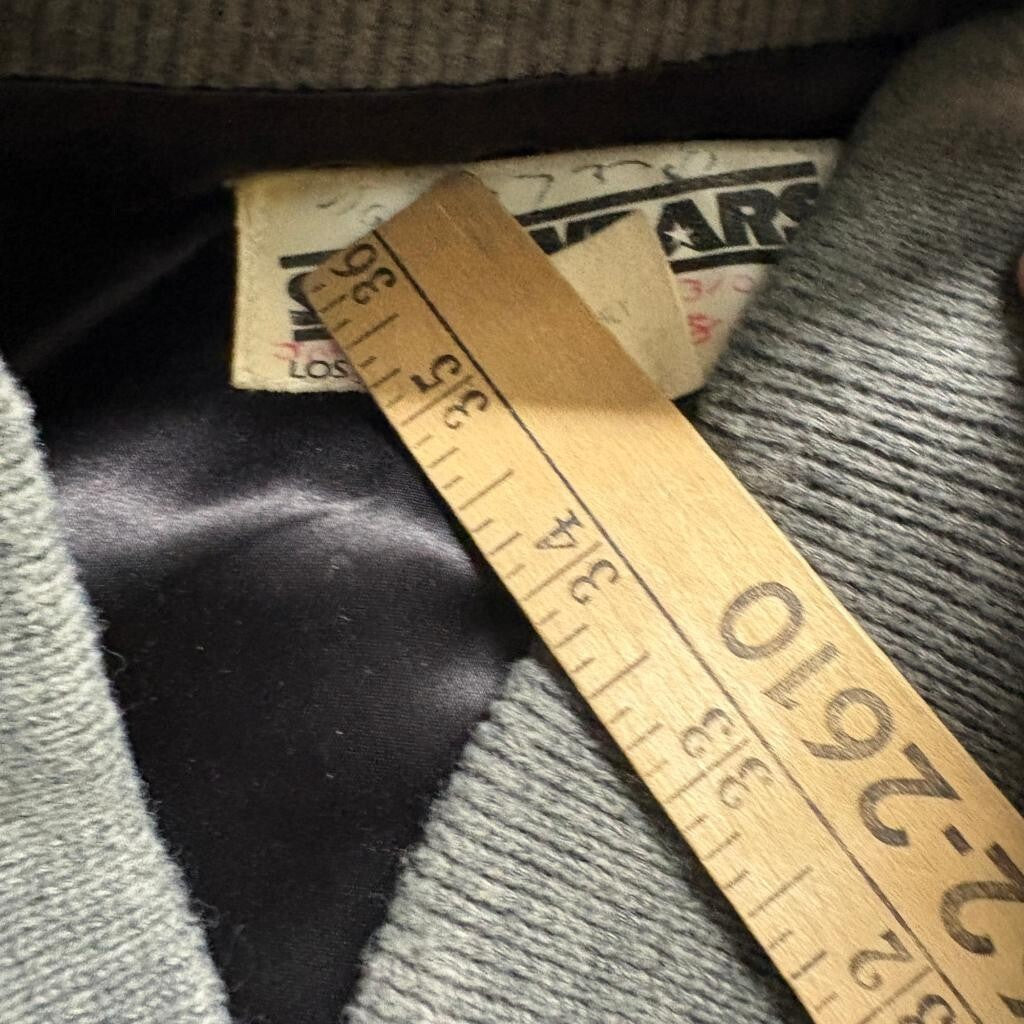 Vintage Starwears Jackie Thomas Show Varsity Jacket Mens XL Gray Wool Yellow
