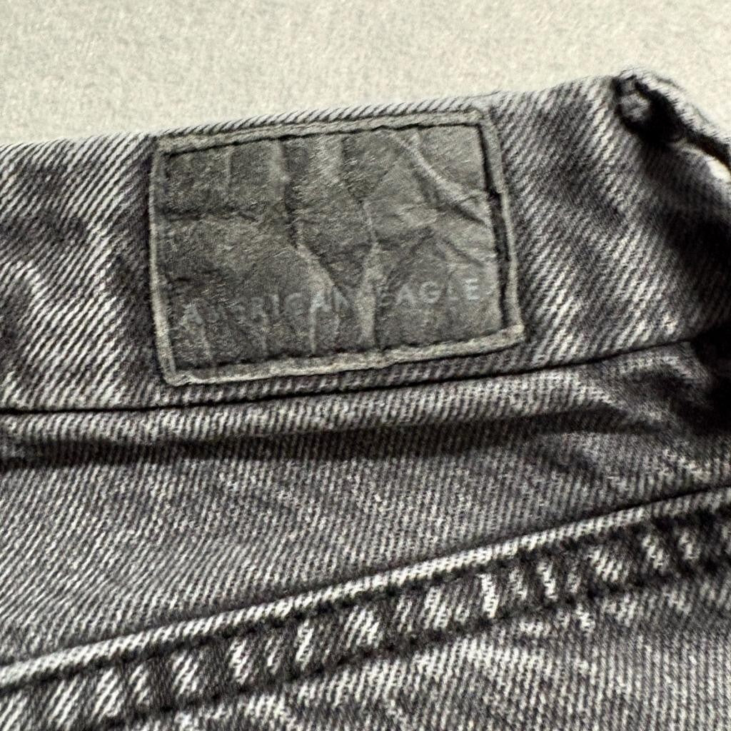 American Eagle Real Good Wide Leg Jeans Womens Size 8 Long Gray Denim Stretch