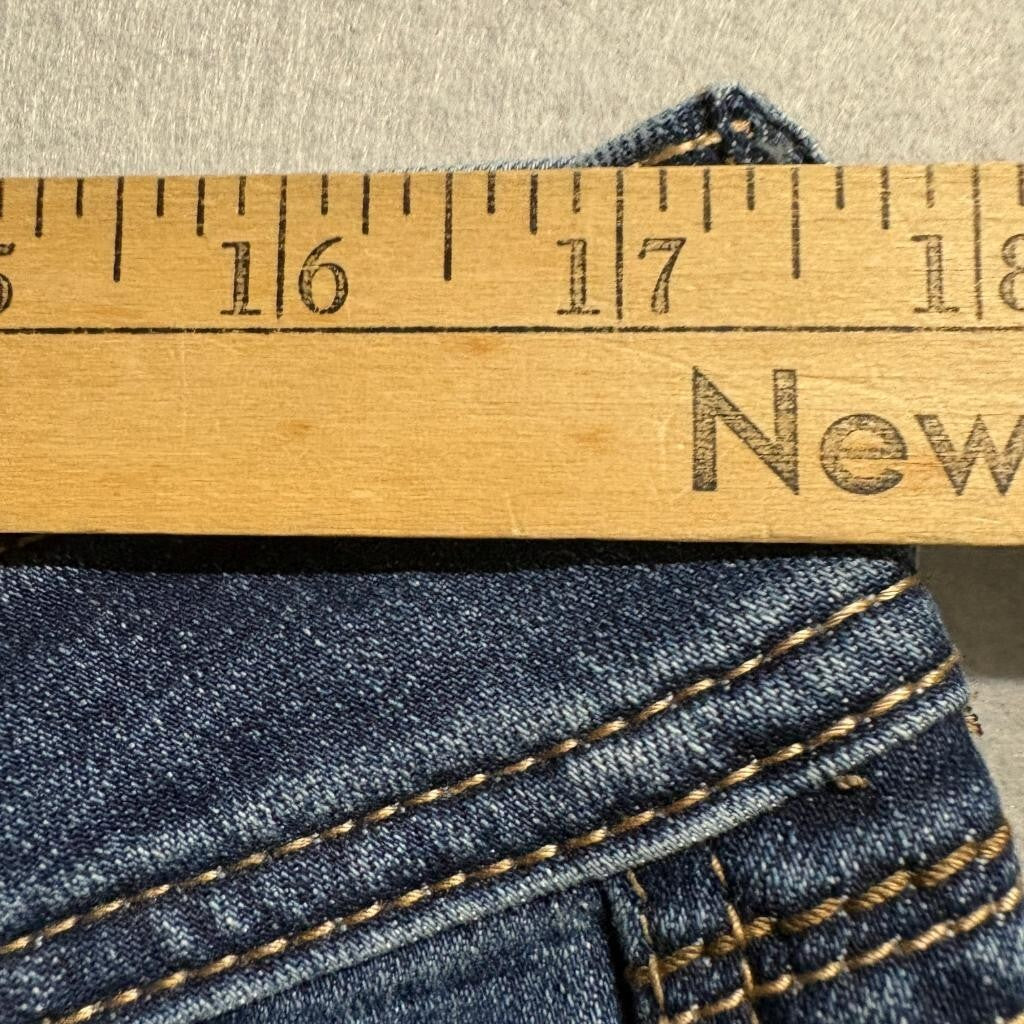 Seven7 Womens Skinny Jeans Blue Denim Raw Hem Stretch Size 10