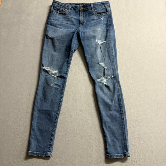 Joe's Jeans Womens 29 Blue Distressed Skinny Denim Jeans Mid Rise Stretch