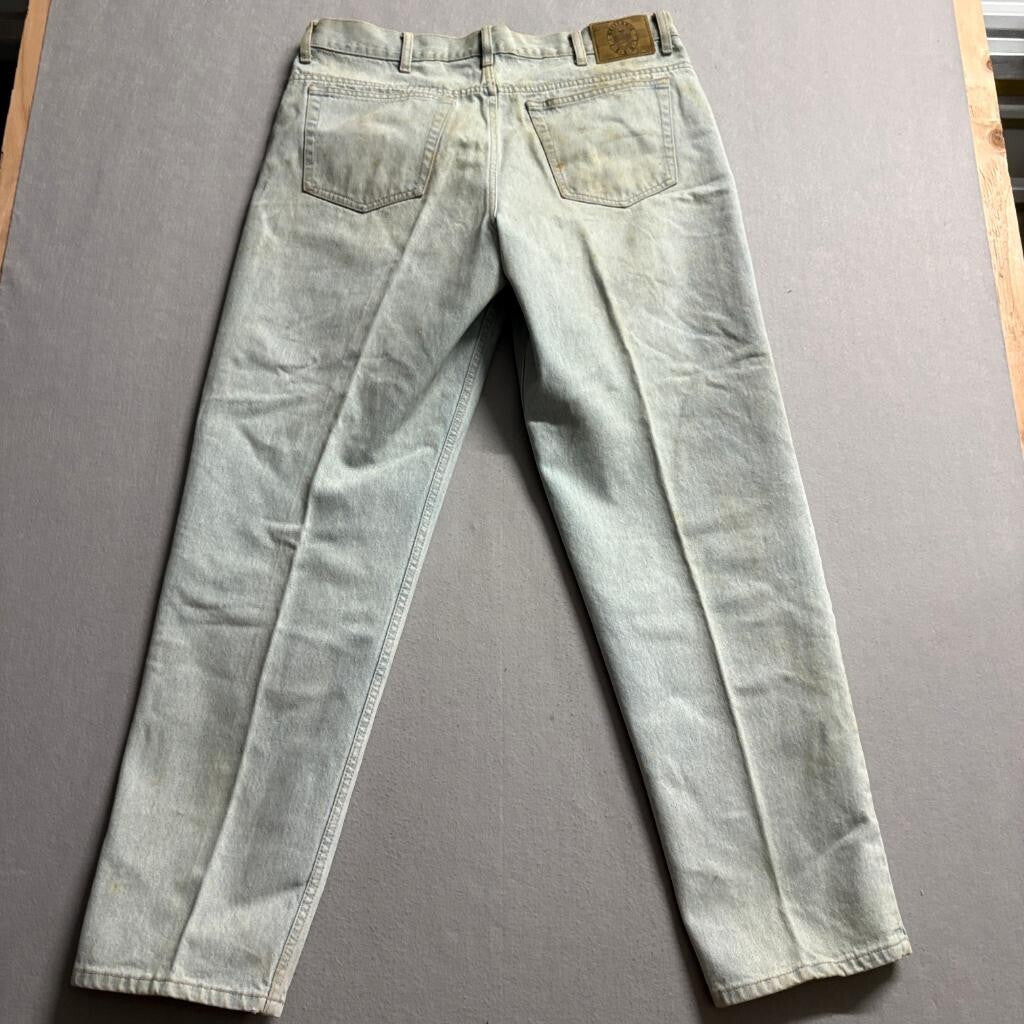 Vintage Brittania Jeans Mens 38x32 Light Wash Denim Straight Leg Made in HK