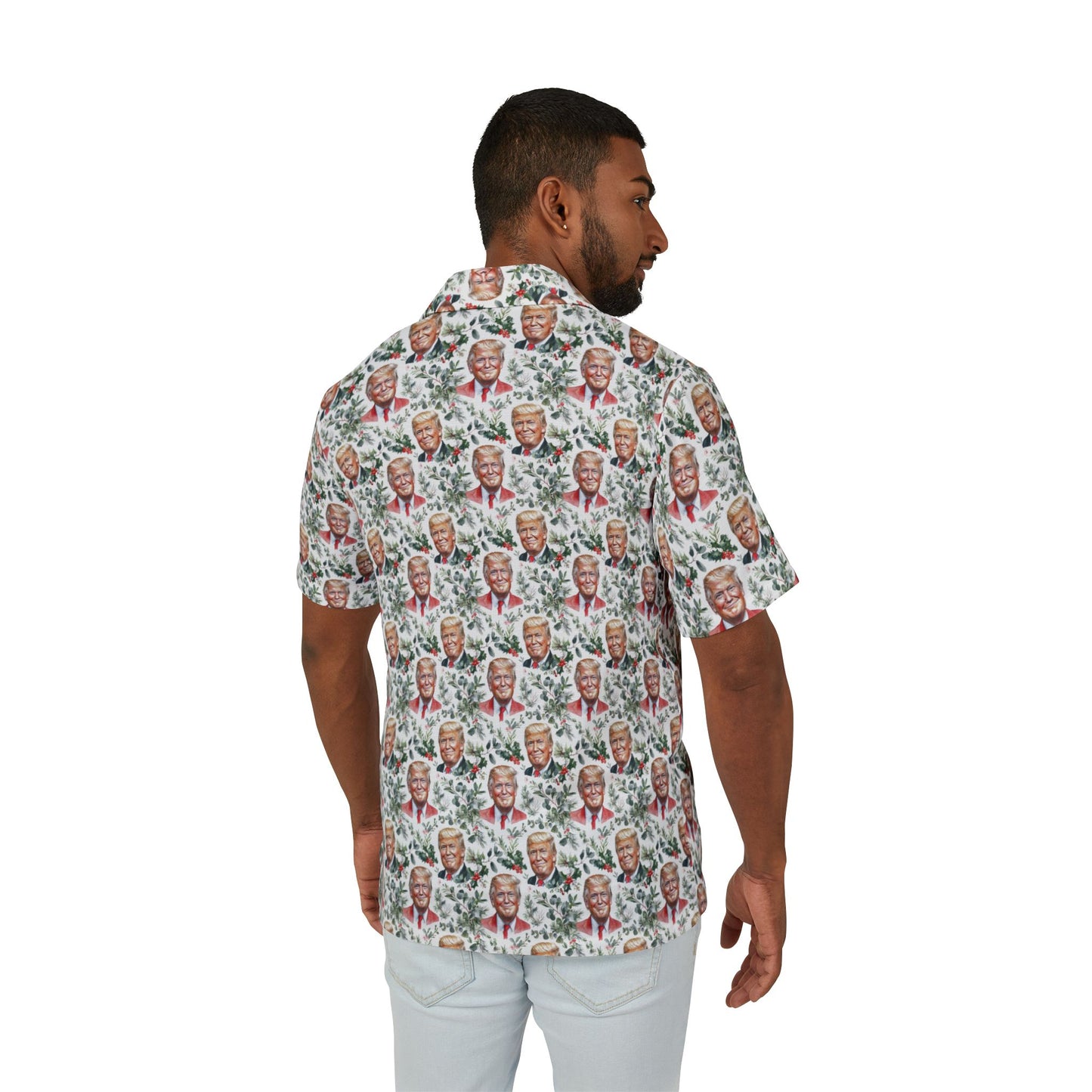 President Donald Trump Men's Hawaiian Camp Shirt (AOP)