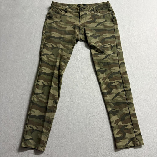 Denim Blvd Camo Skinny Pants Womens Large Green Camouflage Stretch Rayon Blend